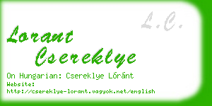 lorant csereklye business card